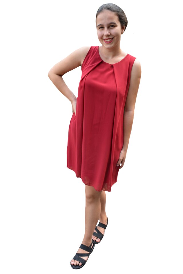 Rochie fashion de vara din material vaporos , D&J Exclusive, Marsala