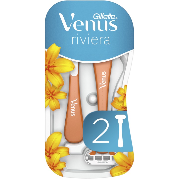 Дамска самобръсначка Gillette Venus Riviera за еднократна употреба, 2 броя