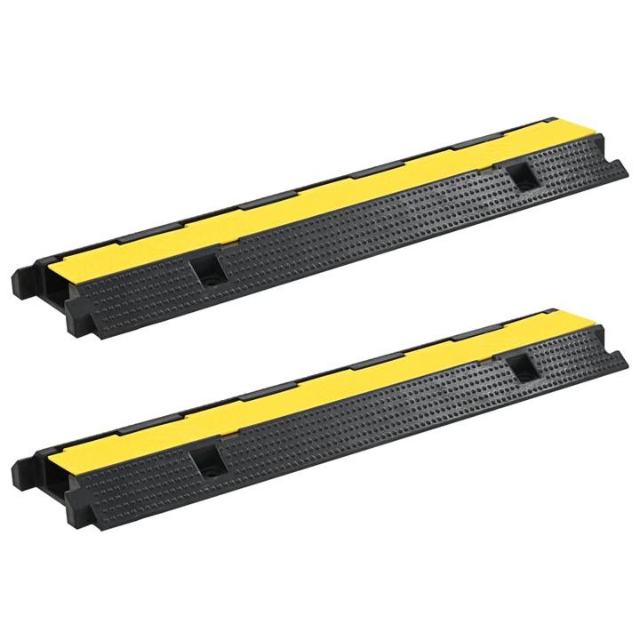 VidaXL 2 db 1 csatornás gumi kábelvédő rámpa 100 cm 142833