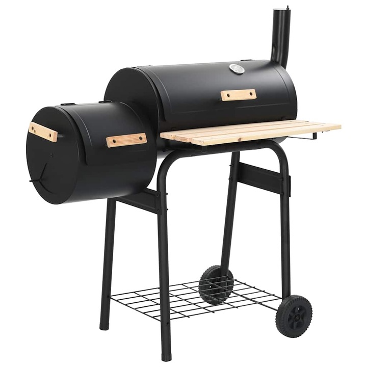vidaXL klasszikus faszenes grillező különálló füstölővel 45365