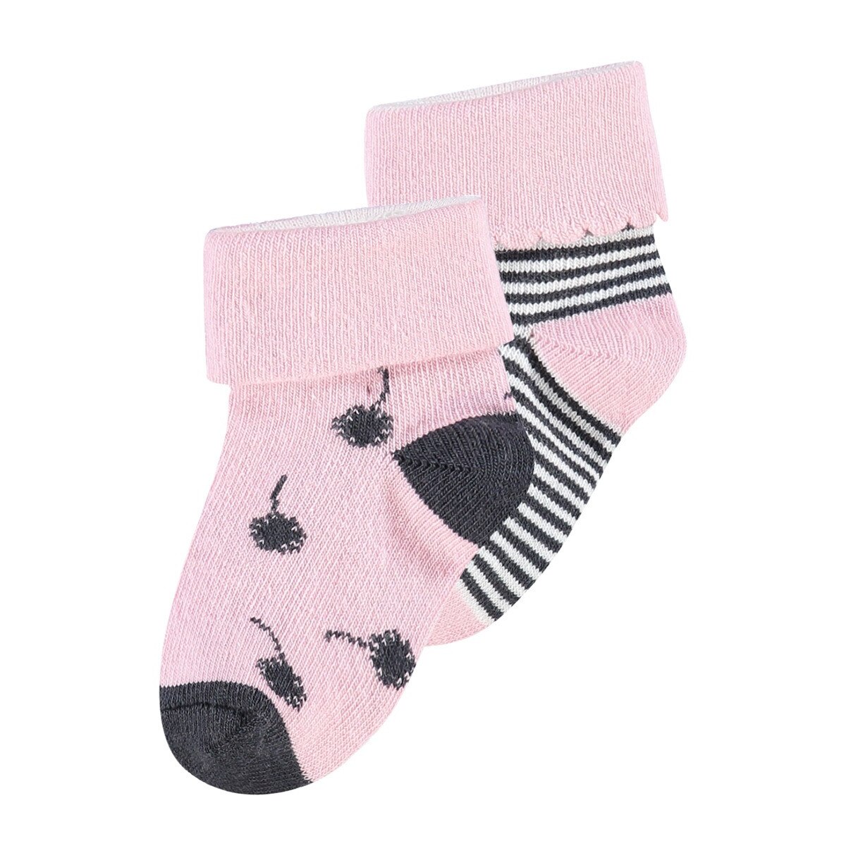 Set 2 perechi sosete bebe, Noppies, Poquoson, roz, 3-6 luni
