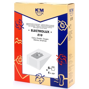 Set saci pentru aspirator K&M inlocuitor pentru Electrolux Clario, hartie, 5X saci + 1 filtru Set saci pentru aspirator K&M inlocuitor pentru Electrolux Clario, hartie, 5X saci + 1 filtru