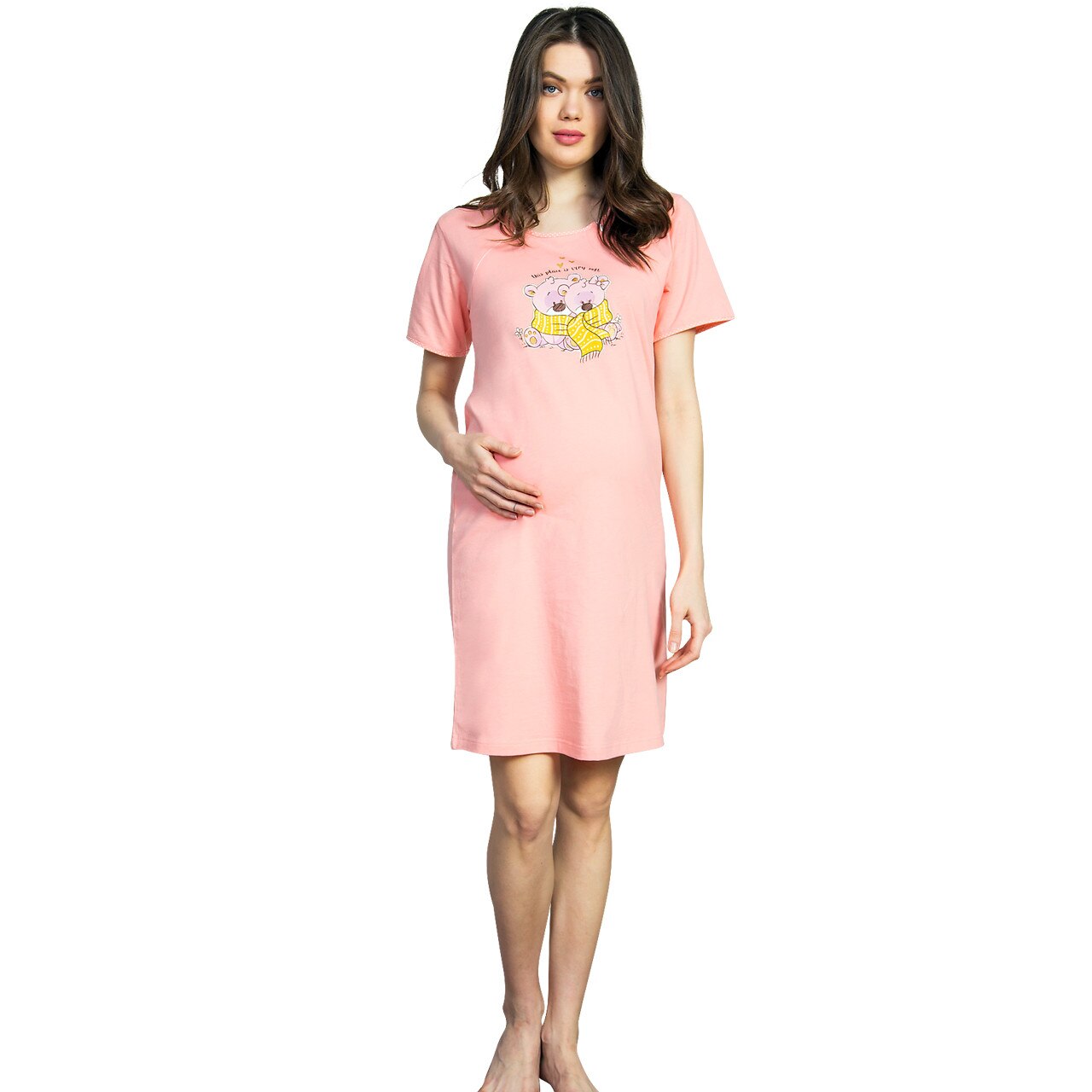 Camasa Gravide si Alaptat, Vienetta, Model Soft Place Pink, Marime XL