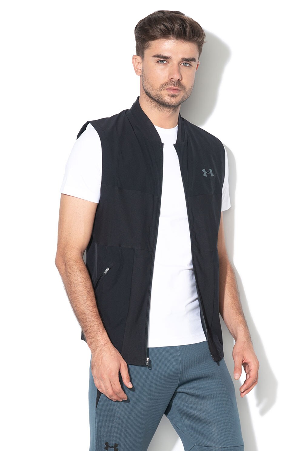 Under Armour, Vesta cambrata pentru fitness Vanish Hybrid, Negru