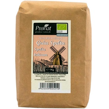 Faina alba de grau spelta, bio, Pronat, 1Kg Faina alba de grau spelta, bio, Pronat, 1Kg