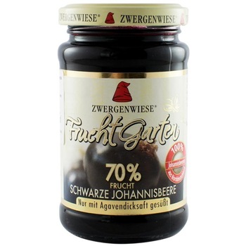 Gem BIO de coacaze negre indulcit cu sirop de agave, Zwergenwiese 225 g Gem BIO de coacaze negre indulcit cu sirop de agave, Zwergenwiese 225 g