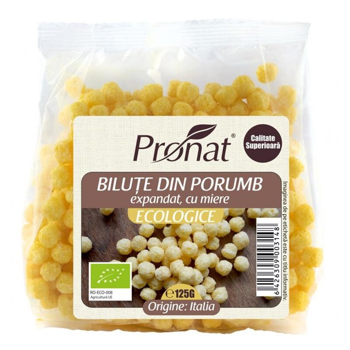 Bilute din Porumb Expandat cu Miere Bio Pronat 125gr