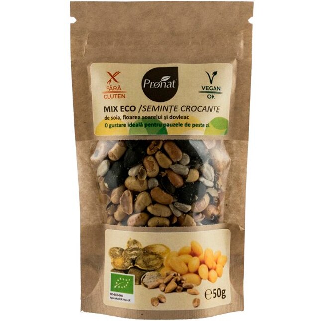 Mix de seminte crocante, bio, Pronat, 50 g