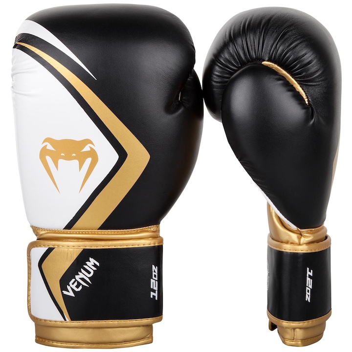 Box Contender kesztyű fekete/fehér/arany - Venum -14 OZ