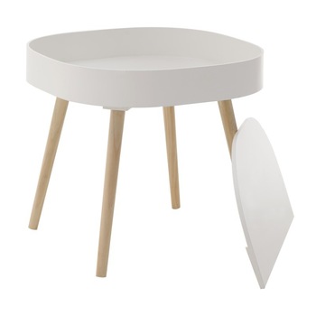 Masuta Yoko INART, alba, din lemn, 51cmx50,5cmx46.5cm Masuta Yoko INART, alba, din lemn, 51cmx50,5cmx46.5cm