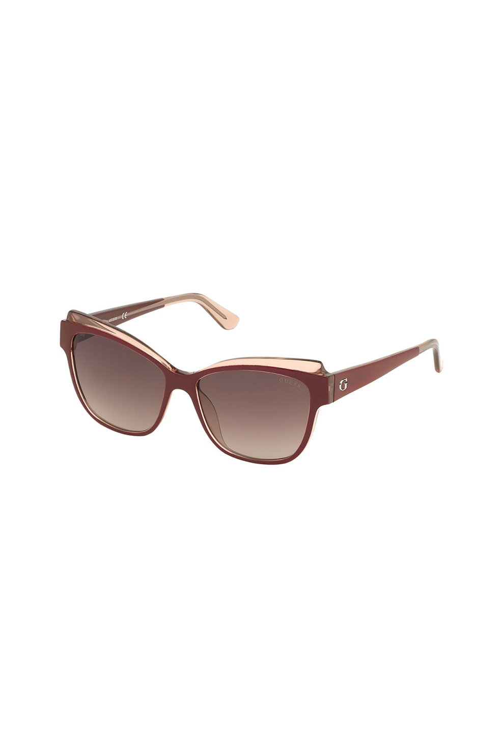 Guess, Ochelari de soare cat-eye, Rosu Bordeaux, 57-15-145 Standard