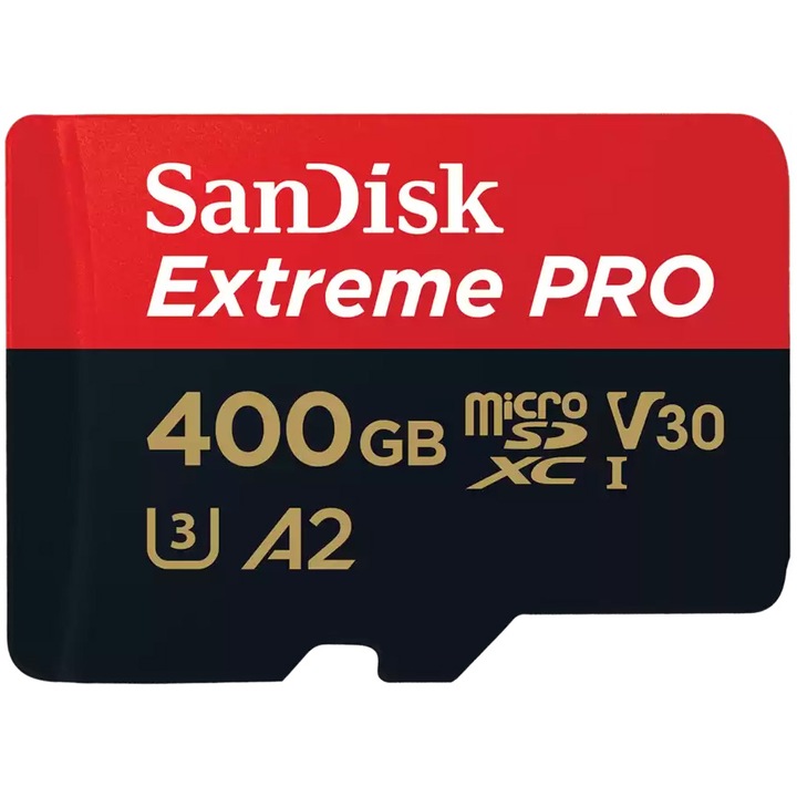 Card de memorie Extreme PRO microSDXC, 400GB, RescuePRO Deluxe 170MB/s A2 C10 V30 UHS-I U3, SD Adapter