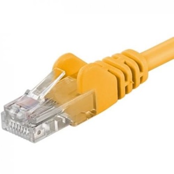 Patchcord UTP RJ45-RJ45 Categoria 6, 0.5m, galben, cupru integral, 26AWG Patchcord UTP RJ45-RJ45 Categoria 6, 0.5m, galben, cupru integral, 26AWG