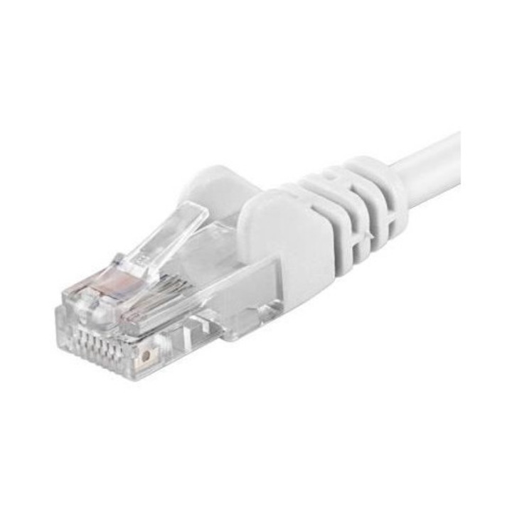 Patchcord UTP RJ45-RJ45 Categoria 5e 1m, alb, cupru integral, 26AWG