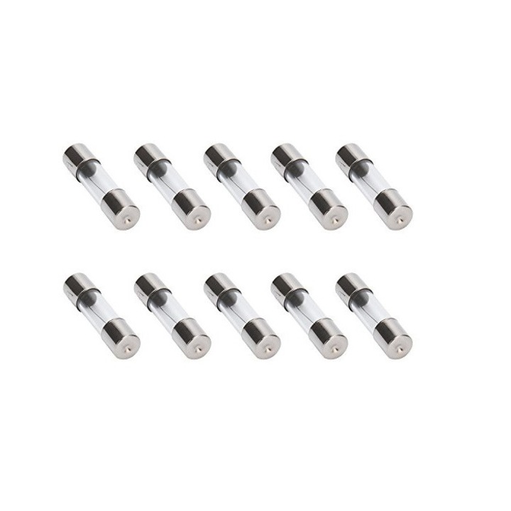 Pachet 10 Sigurante Sticla idealSTORE, Calitate Premium, 1 x 5A, 2 x 10A, 2 X 15A, 2 X 20A, 2 X 25A, 1 X 30A