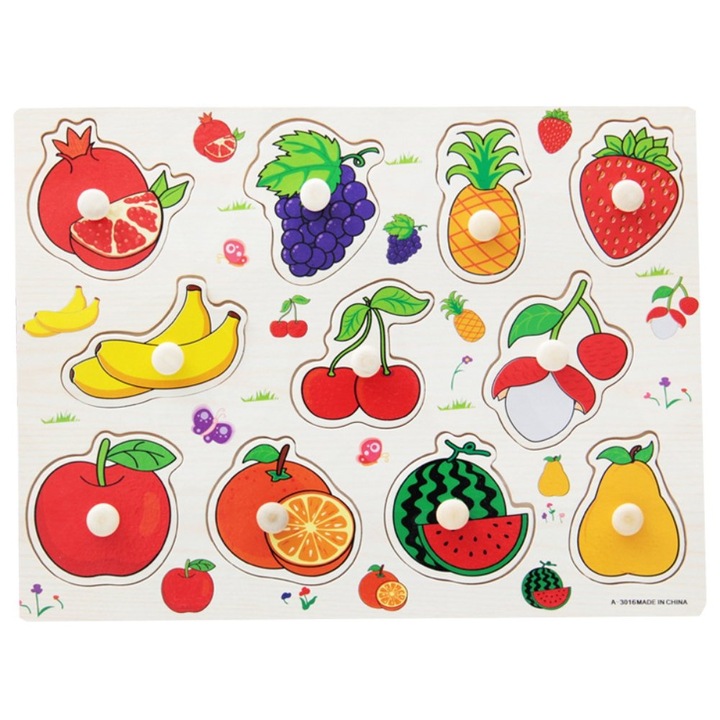 Puzzle darabos, gyümölcsös, fa, tarka, 11 darabos