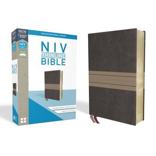 NIV, Thinline Bible, Imitation Leather, Brown, Red Letter Edition, Zondervan (Author)