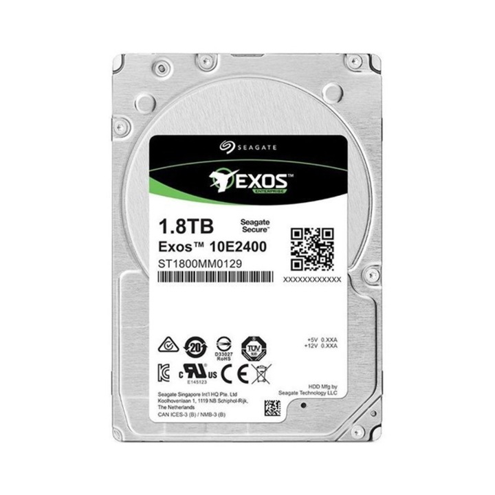 Твърд диск 1.8TB Seagate Exos 10E2400 ST1800MM0129, SAS 12Gb/s, 10000rpm, 256MB кеш, 2.5" (6.35cm)
