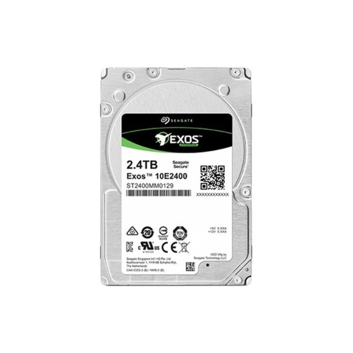 Твърд диск 2.4TB Seagate Exos 10E2400 ST2400MM0129, SAS 12Gb/s, 10000rpm, 256MB кеш, 2.5" (6.35cm)