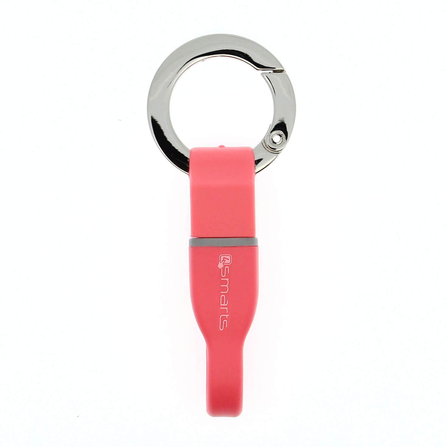 Cablu breloc pentru toate dispozitivele cu MicroUSB (10 cm), 4smarts KeyRing (roz)