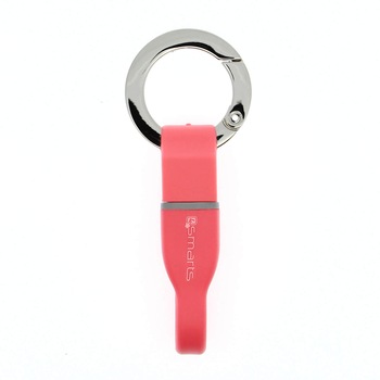 Cablu breloc pentru toate dispozitivele cu MicroUSB (10 cm), 4smarts KeyRing (roz) Cablu breloc pentru toate dispozitivele cu MicroUSB (10 cm), 4smarts KeyRing (roz)