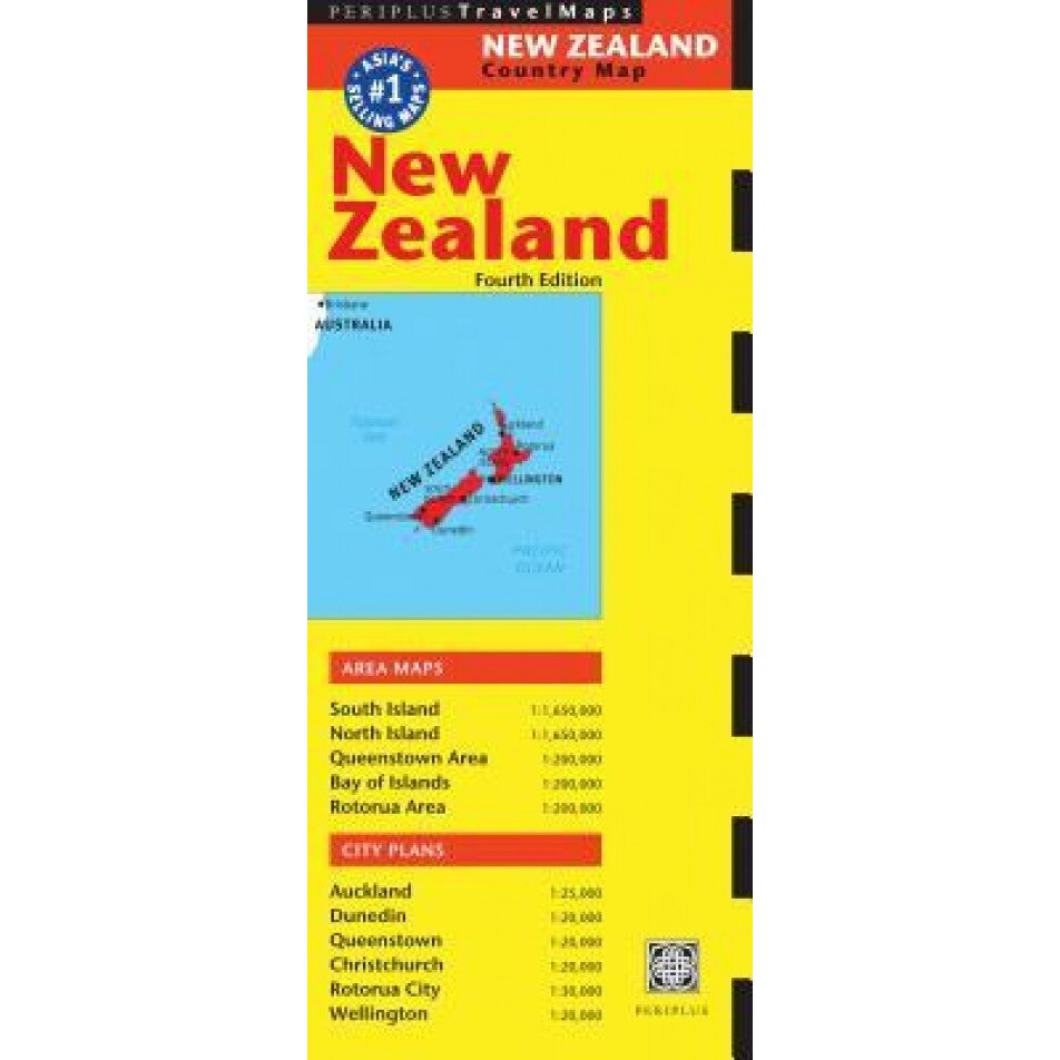 New Zealand Travel Map Fourth Edition, Periplus Editors (Editor)