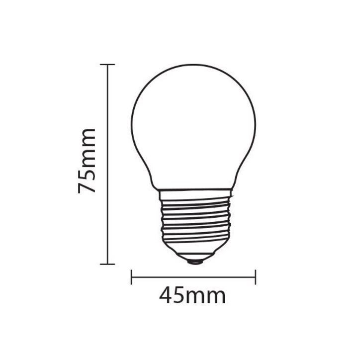 LED крушка OptonicaLED, 4W (113W), G45, неутрална светлина (4500K), 400 лумена