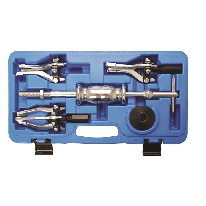 Trusa cu ciocan de impact si 3 prese cu 3 gheare pentru extragerea bucselor, flanselor, pinioanelor din interior sau exterior