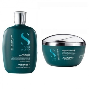Set pentru par rebel Alfaparf Semi Di Lino Reconstruction cu 250 ml Sampon + 200 ml Masca Set pentru par rebel Alfaparf Semi Di Lino Reconstruction cu 250 ml Sampon + 200 ml Masca