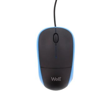 Mouse optic Well MU002 USB negru/albastru Mouse optic Well MU002 USB negru/albastru