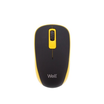 Mouse wireless Well MW102 negru/galben Mouse wireless Well MW102 negru/galben