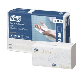 Prosoape hartie Tork Xpress 100289, gama Premium, 2 straturi, 150 buc/pachet, 21pachete/bax, culoare alb Prosoape hartie Tork Xpress 100289, gama Premium, 2 straturi, 150 buc/pachet, 21pachete/bax, culoare alb