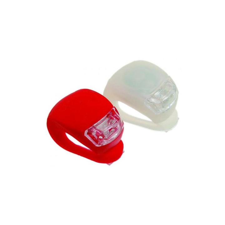 2 db szilikon lámpa készlet, 3 funkciós, fehér + piros