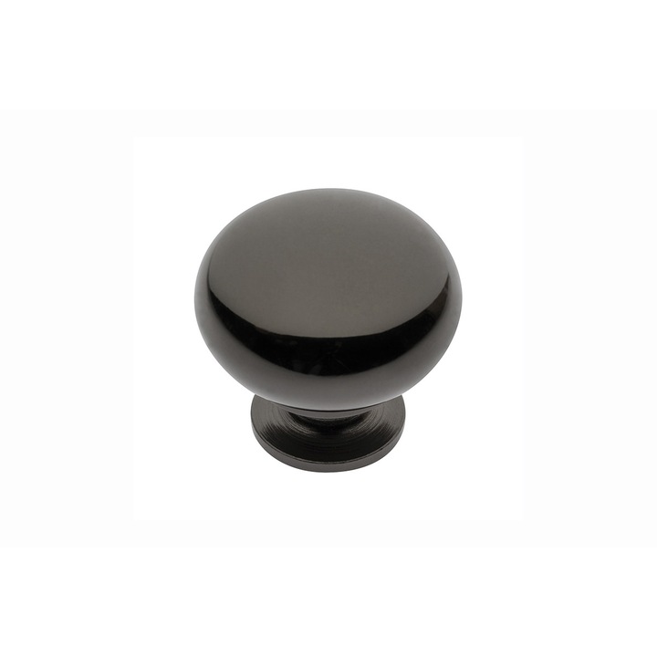 Buton pentru mobilier, crom negru, 32.5 mm, material ZnAl