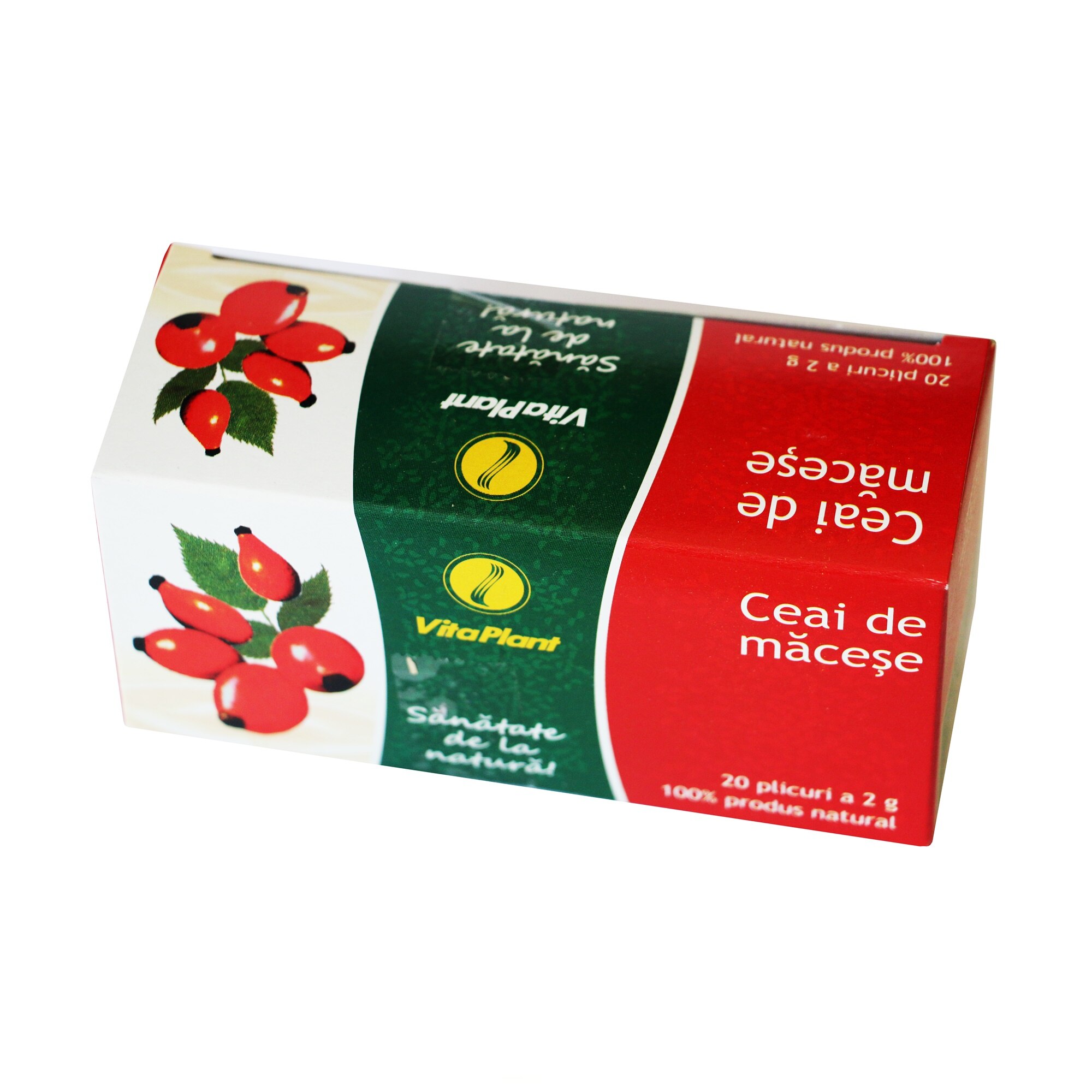 Ceai de macese - VitaPlant, 20 plicuri x 1,5 gr, 100% natural