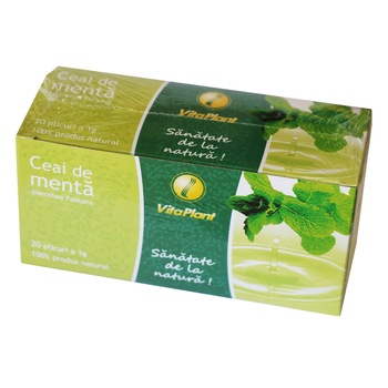 Ceai de menta - VitaPlant, 20 plicuri x 1 gr, 100% natural Ceai de menta - VitaPlant, 20 plicuri x 1 gr, 100% natural