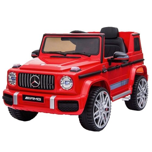 Masinuta electrica cu roti din cauciuc si scaun de piele Mercedes Benz G63 Red
