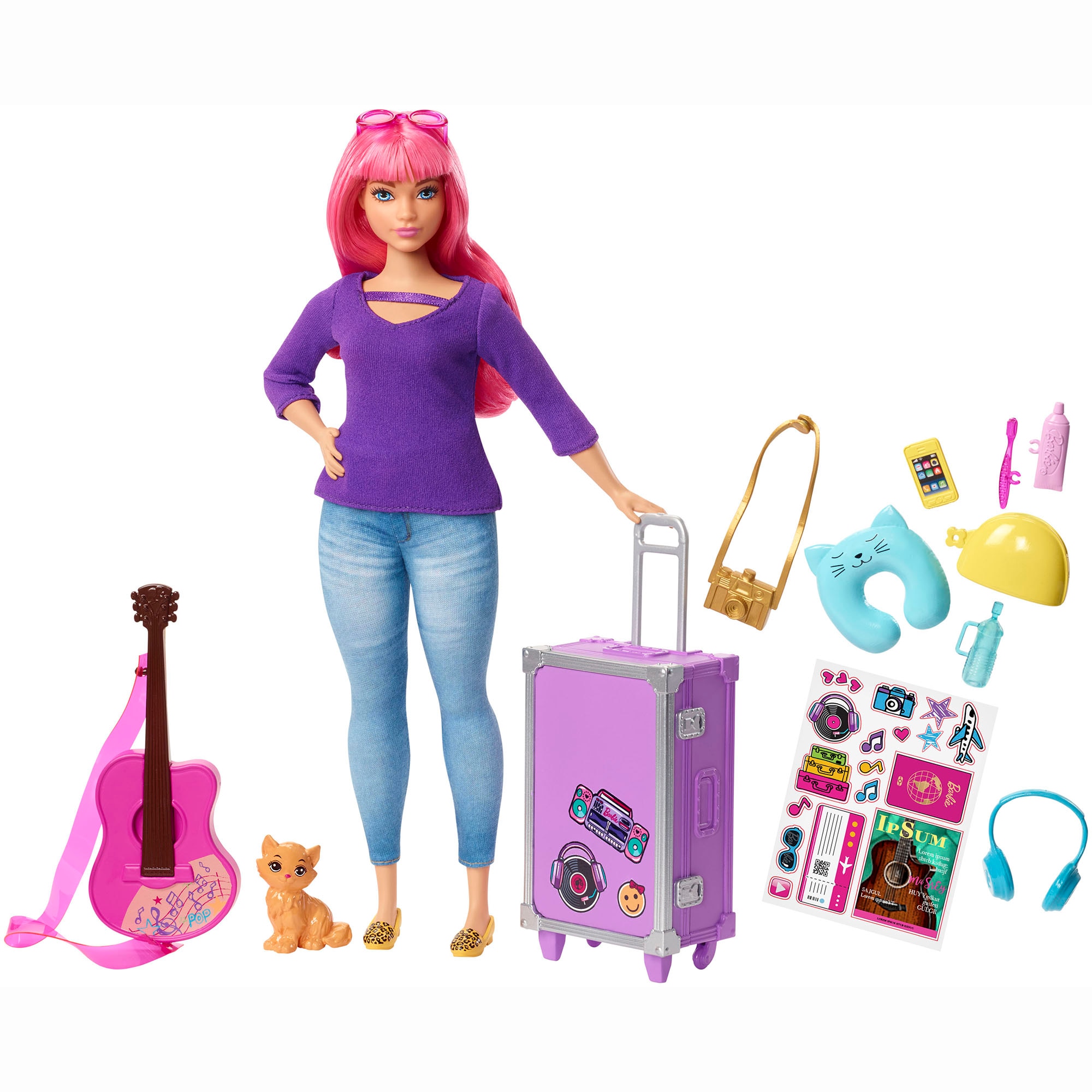 Можно игрушки куклы. Кукла Барби путешественница Дейзи. Кукла Барби Дейзи fwv26. Кукла Barbie Дейзи с аксессуарами, 28.5 см, fwv26. Игровой набор Barbie путешествия Дейзи fwv26.