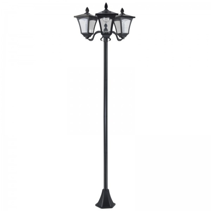 Слънчева градинска лампа Outsunny, LED, Черен, 182,5 cm