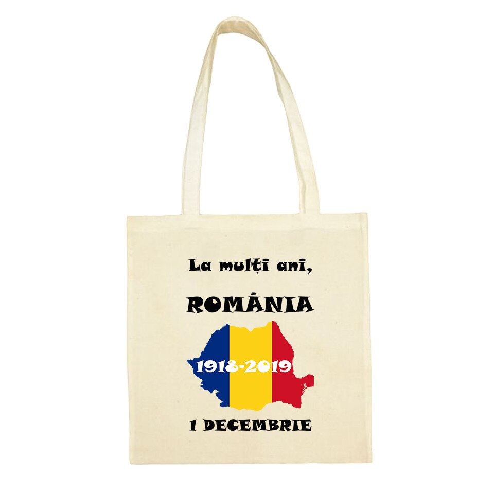 Sacosa bumbac personalizata Romania suvenir, 1 decembrie 2019