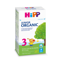 Lapte praf Hipp 3 Organic Junior 1+, pentru copii in crestere, 500g, de la 1 an