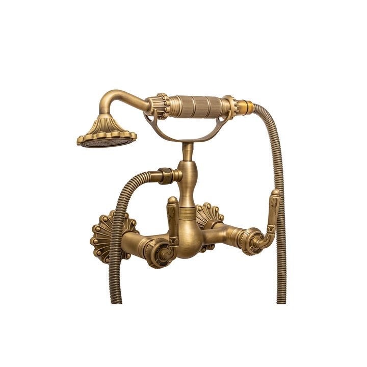 Baterie dus prindere perete bronz antichizat model cu broderie TRENDY S