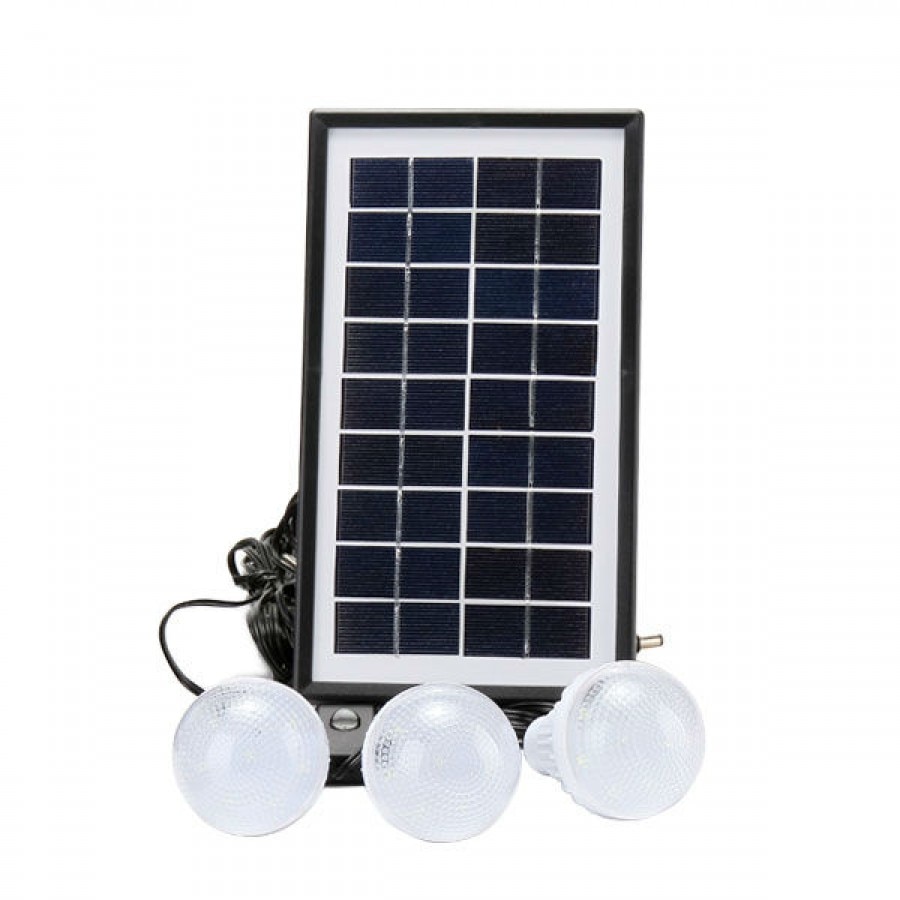 Mania federation Carry Sistem iluminare cu incarcare solara, 3 becuri led, 6 surse de lumina Led,  iesire USB, Negru - eMAG.ro