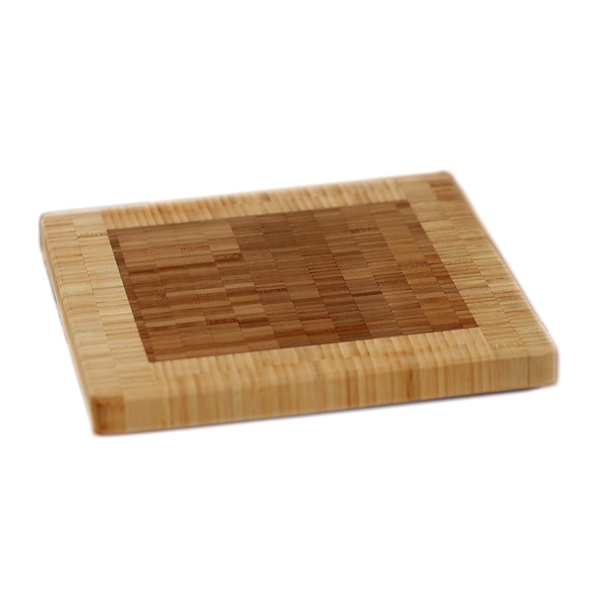 Tocator patrat din bambus, model mozaic, 28 cm