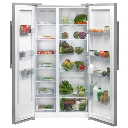 Side by side Beko GN163022S, 558 l, Clasa A+, H 179, NeoFrost, Compresor ProSmart Inverter, Iluminare LED, H 179 cm, Silver