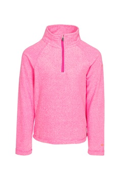 Trespass, Bluza sport cu fermoar scurt si guler inaltt Meadows, Roz pastel Trespass, Bluza sport cu fermoar scurt si guler inaltt Meadows, Roz pastel