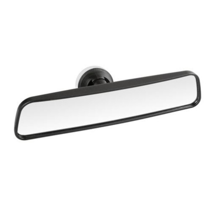 Oglinda retrovizoare Lampa, Design curbat, 250x65 mm, Negru