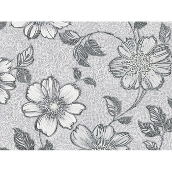 Tapet lavabil Slavyanski Oboi, Consolare 5668-10, model floral, gri-negru, vinil, pentru living sau dormitor, rola 0.53 m x 10.05 ml Tapet lavabil Slavyanski Oboi, Consolare 5668-10, model floral, gri-negru, vinil, pentru living sau dormitor, rola 0.53 m x 10.05 ml