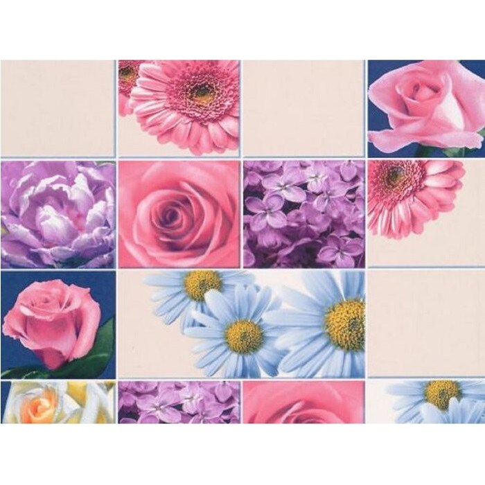 Tapet semilavabil Slavyanski Oboi, Multifloral 8081-05, rezistent la umezeala, decor floral, multicolor, hartie simplex, rola 0.53 m x 10.05 ml