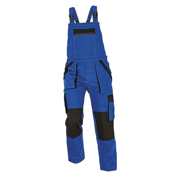 Pantalon salopeta pentru protectie, Athos, albastru-negru, marimea 48 Pantalon salopeta pentru protectie, Athos, albastru-negru, marimea 48